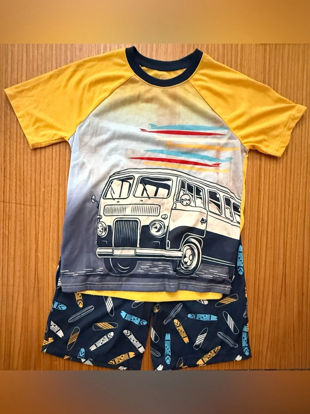 Glow in the Dark Shirt & Navy Shorts Pajama Set
